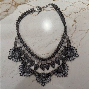 Park Lane Intricate Black and Silver Necklace